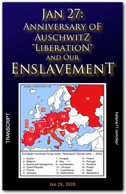 Jan 27 – Anniversary of Auschwitz "Liberation" and Our Enslavement - COVER.jpg