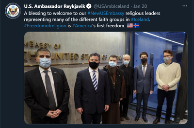 US Ambassador Reykjavik - Religious Leaders visit embassy - January 2021.png