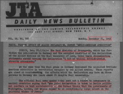 Holocaust - JTA - December 1942 - Allied declaration on the extermination of Jews 'a bit of typical British-Jewish atrocity propaganda'.jpg