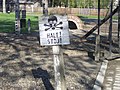 Warning near by the entrance to Auschwitz I