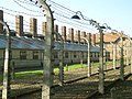 Barbed wire near by the entrance of Auschwitz I
